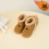Botas de Nieve Estilo Coreano para Bebé Niña, Zapatos para Niños Pequeños de Suela Suave, Modernos y Versátiles, Botines Cortos Cálidos de Invierno con Forro de Felpa para Niños, Modernos