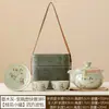 Conjunto de Chá Portátil de Cerâmica para Viagem ao Ar Livre com Cinza de Madeira Osmanthus Gatinho Bule de Mão Copo Rápido Um Bule Três Copos