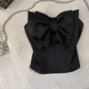 Nuevo diseño de estilo francés, nicho y sexy con detalle de corbata de moño, este camisole para mujer se puede usar como capa interior o exterior, ofreciendo un ajuste ceñido y favorecedor.