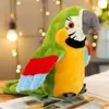 Juguete de Peluche de Loro Simulado Que Puede Hablar y Mover las Alas, Muñeca Eléctrica Parlante, Regalo para Niños, Juguete Lindo