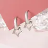 Pendientes de Zirconia Brillante con Forma de Estrella Studs Colgantes Estrella de Cinco Puntas Ear Cuff para Hombres y Mujeres Elegantes Exquisitos Aro de Pendiente de Moda Sencillo