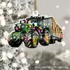 Enfeites de Natal Transfronteiriços Trator Personalizado Decorações para Árvore de Natal Pingentes Planos de Acrílico
