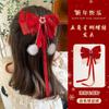 Estilo antigo crianças ano novo hairpin estilo chinês grande vermelho top clip hairpin menina cocar princesa borboleta clipe acessórios de cabelo