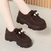 Nuevos Mocasines de Mujer Otoño 2026 Zapatos de Cuero para Uso Diario Casual, Versátiles de Moda con Borlas y Cordones Zapatos de Cuero Suave para Mujer