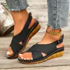 Sandalias de playa Amazon para tallas grandes transfronterizas, nuevo estilo con velcro, sandalias de moda europeas y americanas para exteriores para mujer