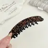 Acessórios de Cabelo Simples Versáteis de Moda Estilo Coreano e Japonês para Meninas, Presilha de Cabelo Grande Estampa de Leopardo Cor Café, Presilha para Rabo de Cavalo, Presilha Banana