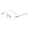 Gafas Sin Montura Estilo Puro Deseo para Mujer, Disponibles con Graduación para Miopía, Gafas con Montura Dorada para un Look Maduro, Gafas Lisas Mágicas de Aspecto Natural para Hombre