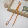 Llavero de Cuerda Tejida con Cuentas de Bloques de Color de Moda Nuevo Cordón Colgante Versátil para Bolso Mochila de Estudiante Adorno
