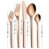 Venta Caliente Transfronteriza de Amazon Cuchillo, Tenedor y Cuchara de Acero Inoxidable Juego de 5 piezas Vajilla Occidental Chapada en Oro Juego de Cuchillo y Tenedor para Bistec