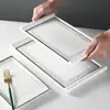 Platos Rectangulares para Restaurantes de Hot Pot, Platos de Plástico para Platos Fríos y Brochetas de Barbacoa Comerciales, Platos de Melamina para Barbacoa