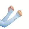 Manga de hielo de seda de verano con protección solar, unisex, para montar a caballo, protección UV, transpirable, manga larga para conducir