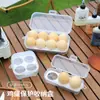 Caja de Almacenamiento de Huevos para Camping, a Prueba de Golpes con Bandeja para Huevos, Caja de Almacenamiento Portátil Transparente para Utensilios de Cocina con Tapa, Sellada con 8 Compartimentos y 4 Compartimentos