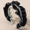 Diadema de lujo con perlas y volantes para el cabello, accesorios de tela fresca para el cabello, venta al por mayor, nueva moda transfronteriza entre Europa y Estados Unidos