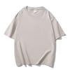 Camiseta de Manga Corta con Hombro Caído, Estampada, de una Sola Pieza, para Hombres y Mujeres, Color Sólido Uniforme, 240g, Algodón Peinado, Hilo Compacto, Envío Directo Transfronterizo