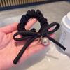 Lazo de Cinta Anillo para el Cabello Sencillo Moño Bajo Cola de Caballo Diadema de Perlas Diadema Diadema Accesorios para el Cabello Adorno para la Cabeza para Mujer Combinación con Todo