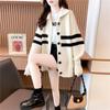 Cárdigan de punto con cuello alto suéter cárdigan versión coreana para mujer de 2022 nuevo otoño e invierno estilo perezoso holgado abrigo de punto