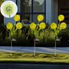 Luces solares de diente de león para suelo luces decorativas luces para patio exterior jardín luces de bombilla flores luces de ambiente para césped luces de suelo