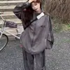 Ropa Deportiva Casual para Correr, Traje Delgado de Manga Larga para Estudiantes Mujeres, Chaqueta Suelta Estilo Coreano para Primavera y Otoño, un Conjunto Completo de Atuendos Versátiles y Modernos