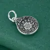 Prata Esterlina S925 Acabamento Fino Pequeno Pingente Bagua de Nove Grades Acessório para Pulseiras, Pingente Charm para Pendurar na Lateral, DIY