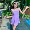 Traje de baño de una pieza para niña para aguas termales, al por mayor, conservador, de secado rápido, estilo estudiante, moderno, deportivo, para niñas