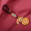Llavero de Calabaza Hueca Esmalte cloisonné Estilo Chino Llavero de Candado Molino de Viento Adorno Colgante Colgante para Bolso Regalo Colgante Productos de Lugares Escénicos Vivos