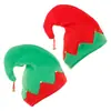 Nuevo sombrero de elfo con campana roja y verde de Navidad, tocado de terciopelo para Navidad, nuevo sombrero verde con campana roja para Navidad