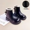 Botas para niña, zapatos infantiles, nueva colección otoño/invierno 2026, botines para bebé, forradas de felpa para abrigar, modernas botas de cuero estilo princesa