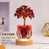 Copo de Vidro Tulipa Árvore de Cristal Cascalho de Cristal Árvore do Dinheiro Cristal Natural Árvore da Fortuna Luz Noturna Decorativa Atacado