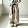 Calças Estilo Coreano para Meninas Primavera e Outono 2026 Novidades Meninas Grandes Calças Cargo Estilosas Outono Tendência Cool Dança de Rua Calças de Perna Larga