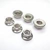 Tuerca de acero inoxidable 304, tuerca de brida 201, tuerca de brida M6, tuerca antideslizante M8, manguito de perno M3 M4