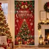 Novidades transfronteiriças: Tecido de fundo de Natal impresso em alta definição, designs de casa de pão de gengibre e renas, série de tecidos de fundo para decoração festiva