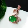 Colgante de Jadeíta Ágata Verde Bolsa de Dinero Collar Estilo Étnico Fábrica Venta al por Mayor Dropshipping S3112401