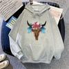 Sudadera con capucha transfronteriza para mujer, otoño e invierno, nueva, talla grande, diseño holgado oversize, nicho, forro polar, top estampado