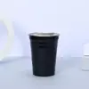 Taza de cerveza de acero inoxidable para exteriores, taza de cerveza portátil de una sola capa con borde enrollado para acampar, adecuada para barbacoas, picnics y fiestas; duradero y resistente a la rotura