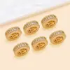 Espaçador de Cobre Banhado a Ouro 18K em Formato de Roda de Carroça Contas Espaçadoras de Cristal DIY para Pulseiras, Colares, Joias, Acessórios Artesanais, Contas Soltas