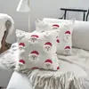 Funda de almohada navideña transfronteriza, bordada con Santa Claus, funda de cojín acolchada de pelo largo para sofá, decoración de sala de estar