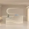 Balcão de Recepção Moderno de Luxo Leve para Loja de Roupas, Salão de Cabeleireiro, Salão de Beleza, Balcão de Empresa de Alto Padrão, Mesa de Bar