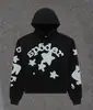 Sudadera con capucha de forro polar grueso de peso pesado 450 g, original de ultramar, para hombre, con estampado de espuma de Araña Sp5Der