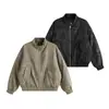 Ropa Vintage Yidao 2026 Invierno Nuevo Retro Americano Camuflaje Cuello Alto Corta Fresca Holgada Silueta Bomber Chaqueta de Algodón Ropa de Abrigo