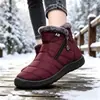 Tamanho Grande Quente Plus Veludo À Prova de Frio Veludo Cano Alto Sapatos de Algodão Comércio Exterior Transfronteiriço Impermeável Quente Botas de Neve Planas Moda Botas Femininas