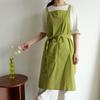 Delantal sin mangas con letra simple estilo coreano para niña, anti manchas y a prueba de aceite, para hornear, cocina, con cordones, traje de trabajo largo