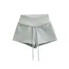 Shorts de Hilo con Parches de Estilo 'Hot Girl', Cintura Alta, Ultra Cortos, Nuevos de Verano, Versátiles, Casuales, Pierna Recta, Adelgazantes, para Correr, Fitness, Deportes