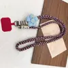 Lanyard para Teléfono Cruzado de Girasol Tres Hilos Cola de Caballo Estilo Ins Correa de Moda Fresca Senderismo al Aire Libre D