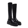 Botas Largas de Mujer 2024 Nuevas con Suela Gruesa, de Altura Media-Alta, Botas de Caballero con Cremallera Lateral, Botas Largas Adelgazantes