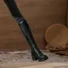 Botas Largas para Mujer 2026 Nuevas Botas Largas Vintage para Primavera y Otoño para Mujer, Botas de Caballero con Tacón Alto y Tacón Grueso, Botas Altas de Suela Gruesa para Mujer