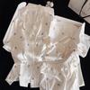 Pijama Coreano de Alta Gama de Tres Piezas de Seda de Hielo para Mujer Primavera y Verano Talla Grande Ropa para el Hogar Traje de Manga Larga Verano