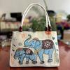 Nuevo bolso de lona de seda dorada con bordado de doble cara, estilo étnico, informal, de gran valor, para mujer.