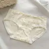 7A Floral Girl Suaves y Amigables con la Piel Transpirables Japoneses de Cintura Media Algodón Puro Alta Elasticidad Estampados Amigables con la Piel Calzones para Mujer