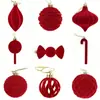 Bolas de Natal Especiais de Formato Único Aveludadas de Alto Padrão Transfronteiriças Conjunto de Enfeites Pendurados para Árvore de Natal Bolas Soltas Decorações de Natal
