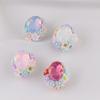 Flor Princesa Occidental dulce industria pesada cerámica blanda taladro bola agujero recto cuentas DIY teléfono móvil llavero collar accesorios